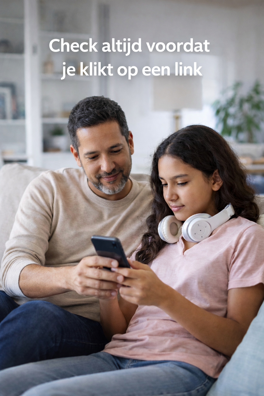 Persoon controleert een verdachte link voordat die wordt geopend