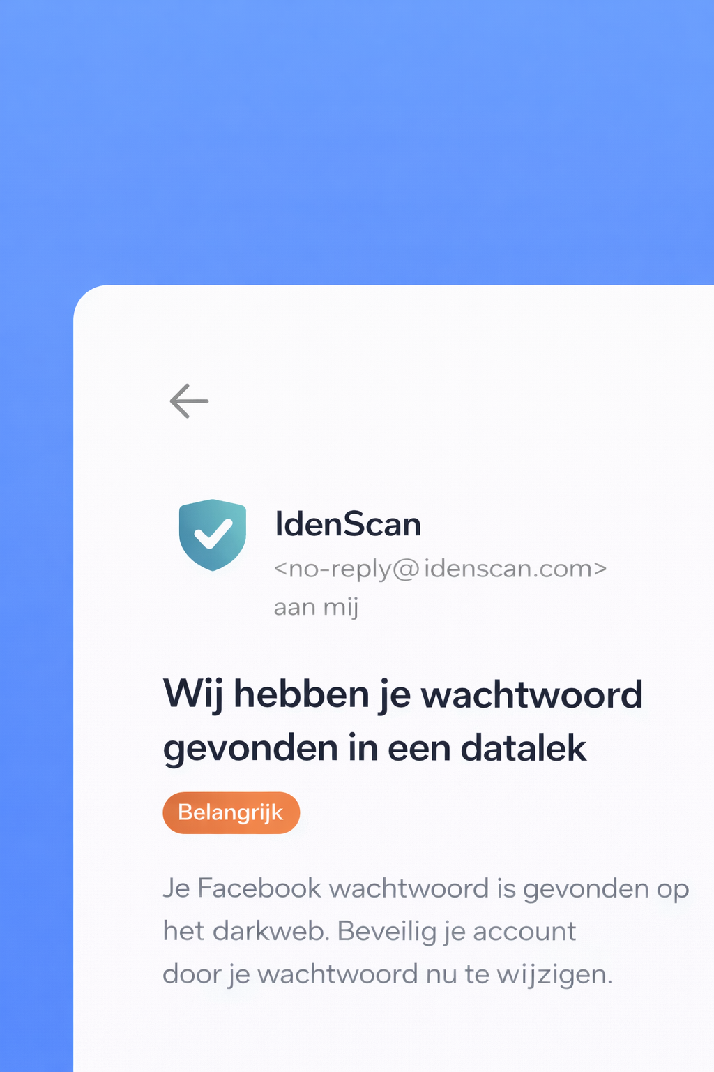 Persoon controleert persoonlijke gegevens met IdenScan
