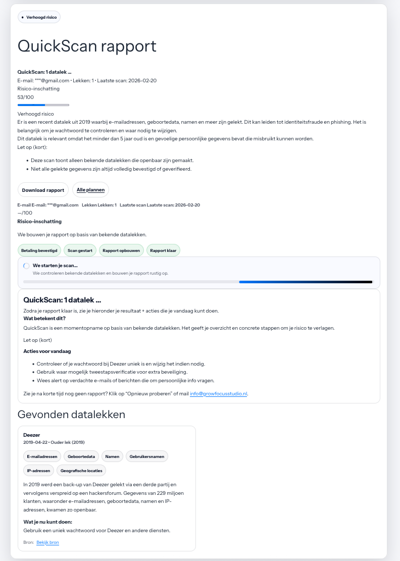 Voorbeeld QuickScan rapport