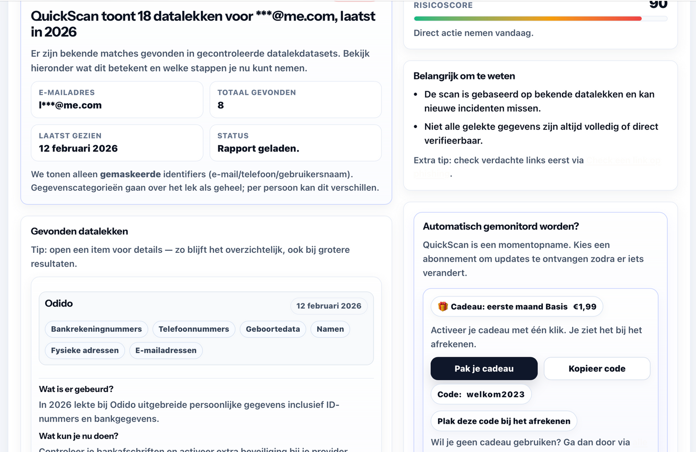 Voorbeeld QuickScan rapport